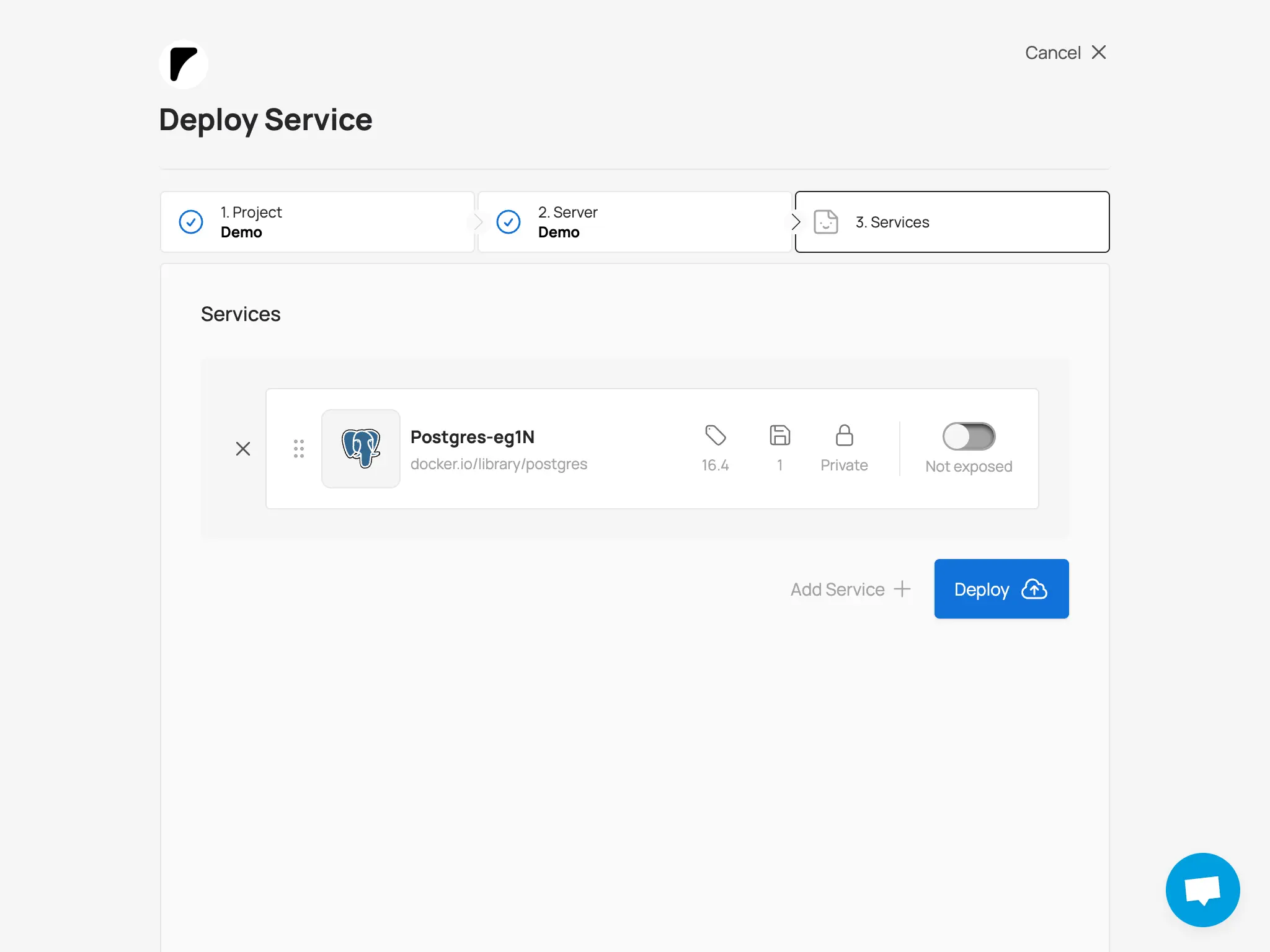 Postgres Service auf Sliplane